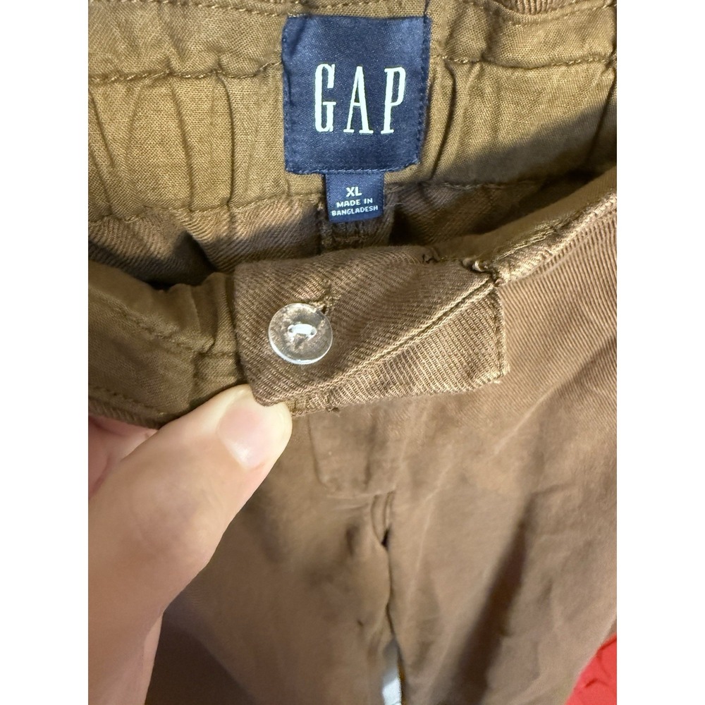 GAP Womens Brown Paperbag Waist Cotton Straight Leg Pants Size XL High Rise - Picture 6 of 13